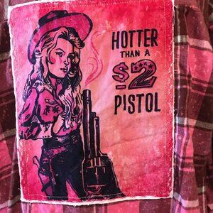 Angry Minnow Pink Plaid Soft Flannel Hotter Than a $2 Pistol Shirt 2XL
